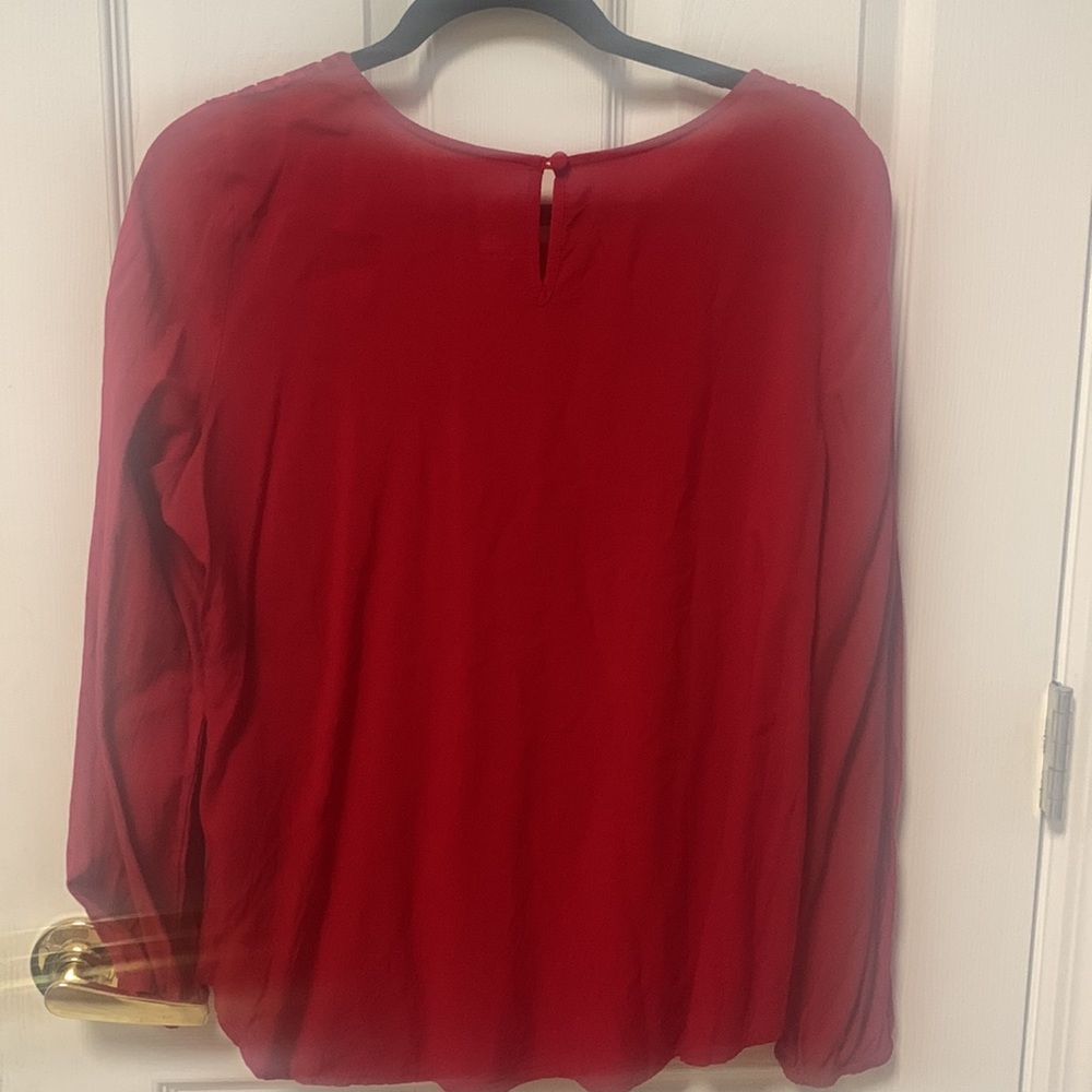 2/$15 St. John's Bay Red Women's Peasant Top - Picture 6 of 7